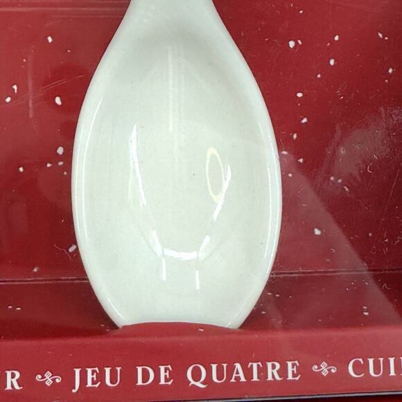 Williams Sonoma Stoneware Hot Chocolate Spoons snowman Nordic Elf Christmas - Picture 4 of 9